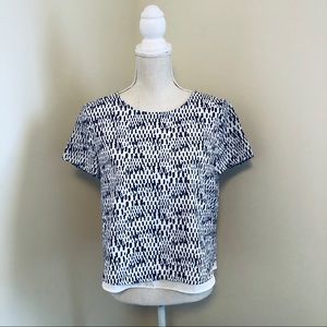 BANANA REPUBLIC Layered Short Sleeve Patterned Top